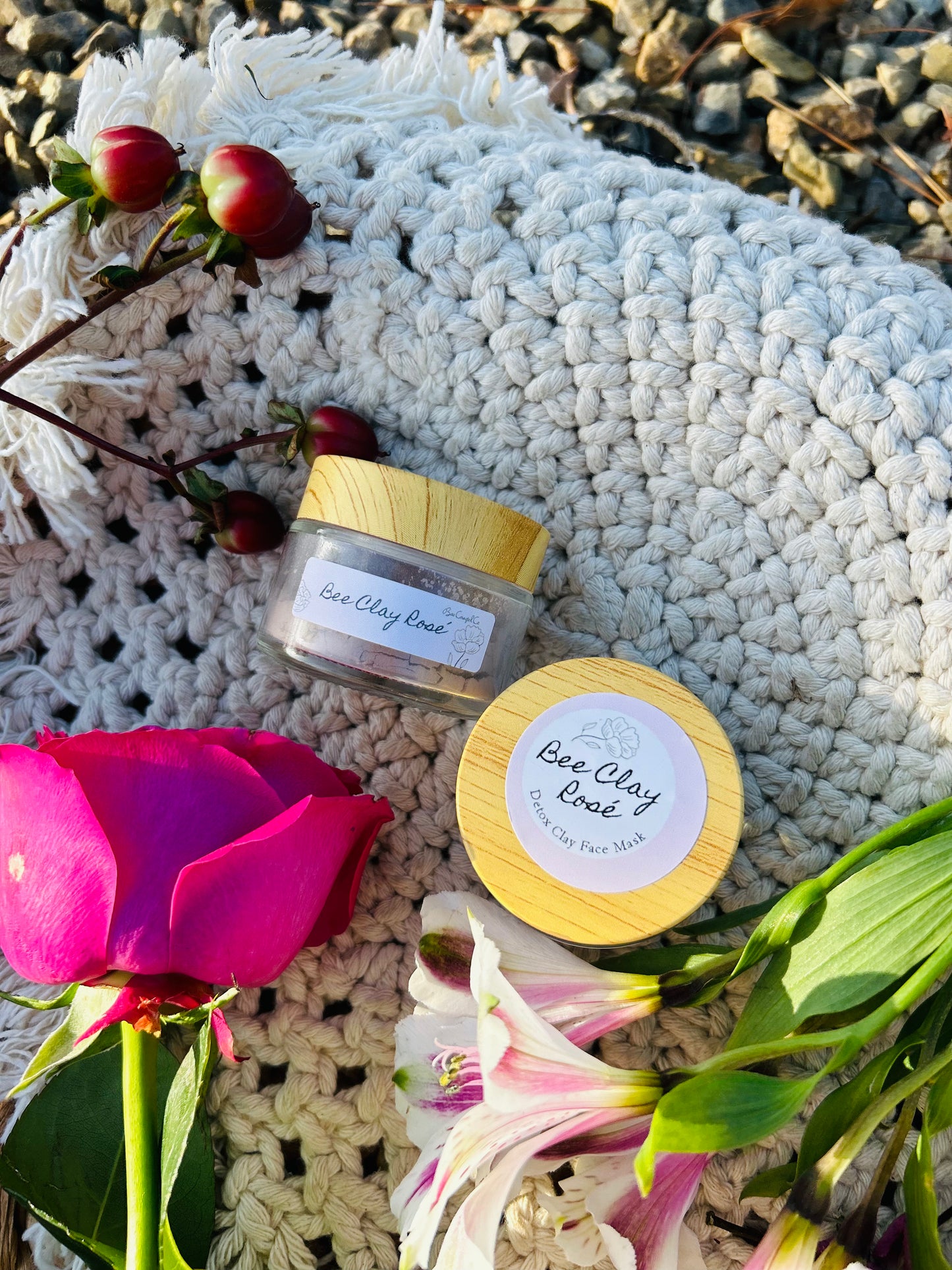 Bee Clay Rose - Detox Clay Facial Mask (Dry, sensitive, stressed skin)