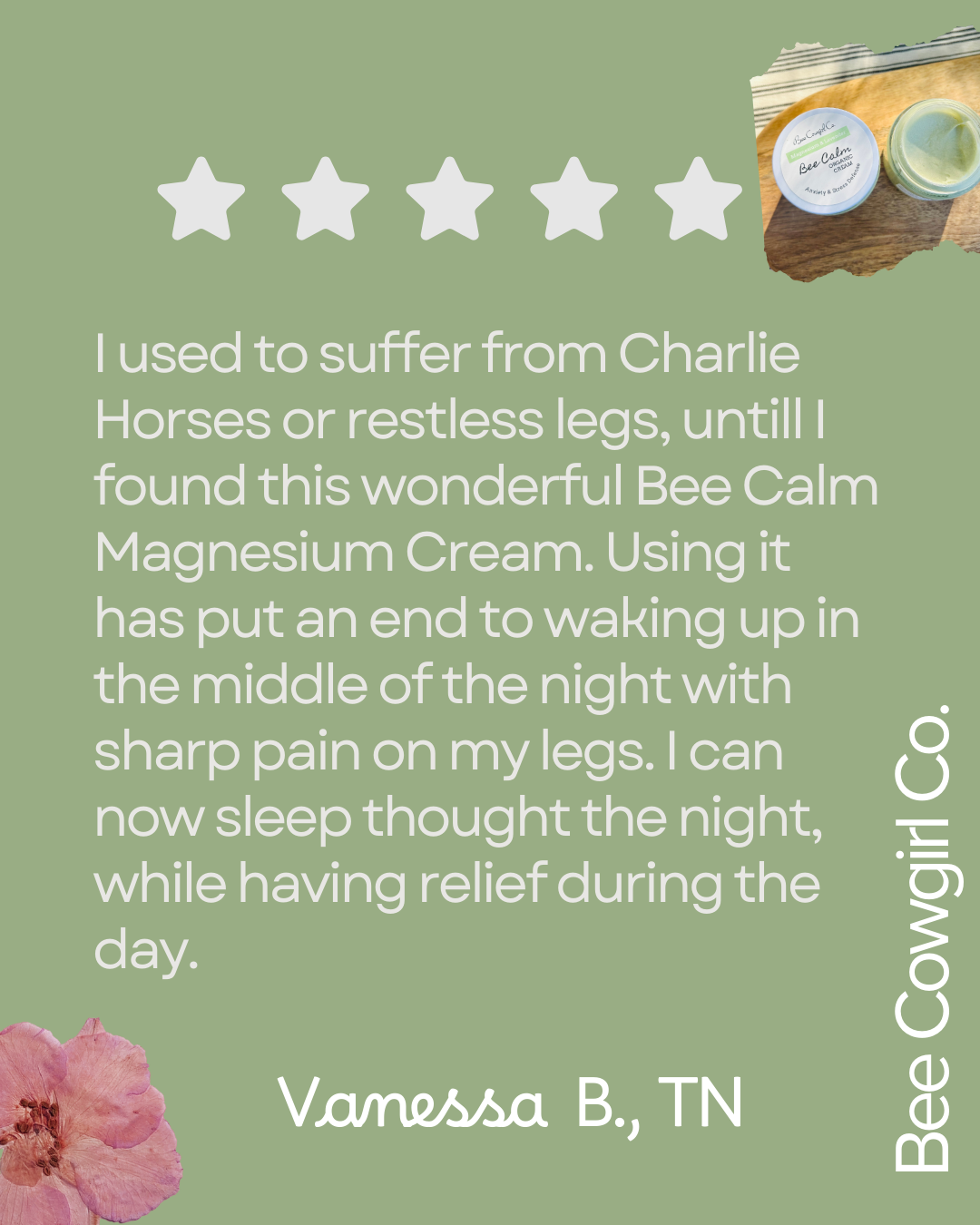 Bee Calm - Organic Magnesium Cream
