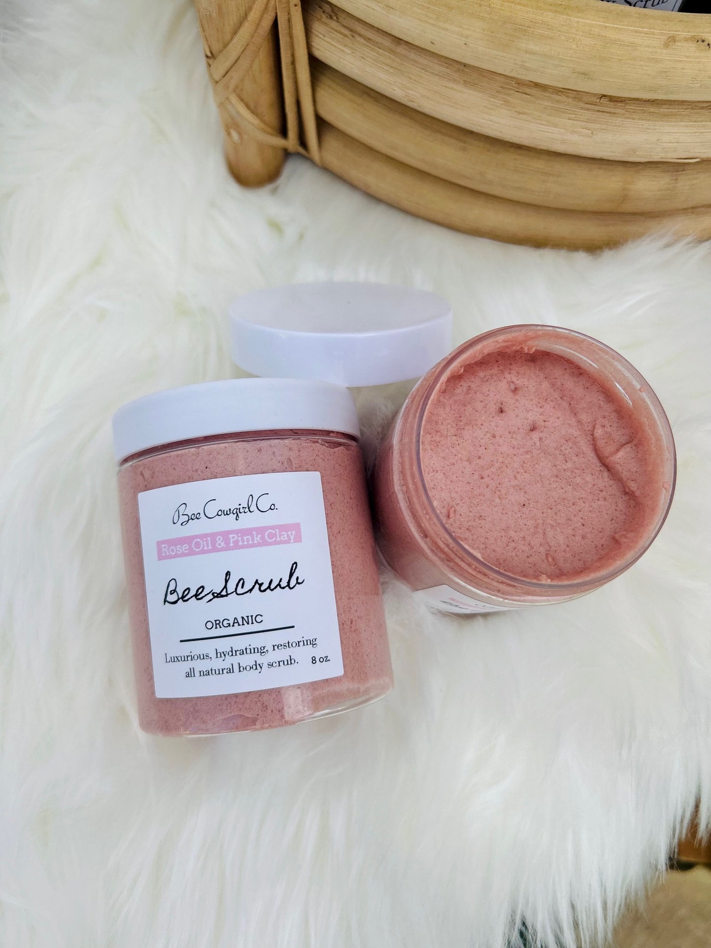 Bee Rosé Scrub - Organic Detox Body Scrub - French Pink Clay