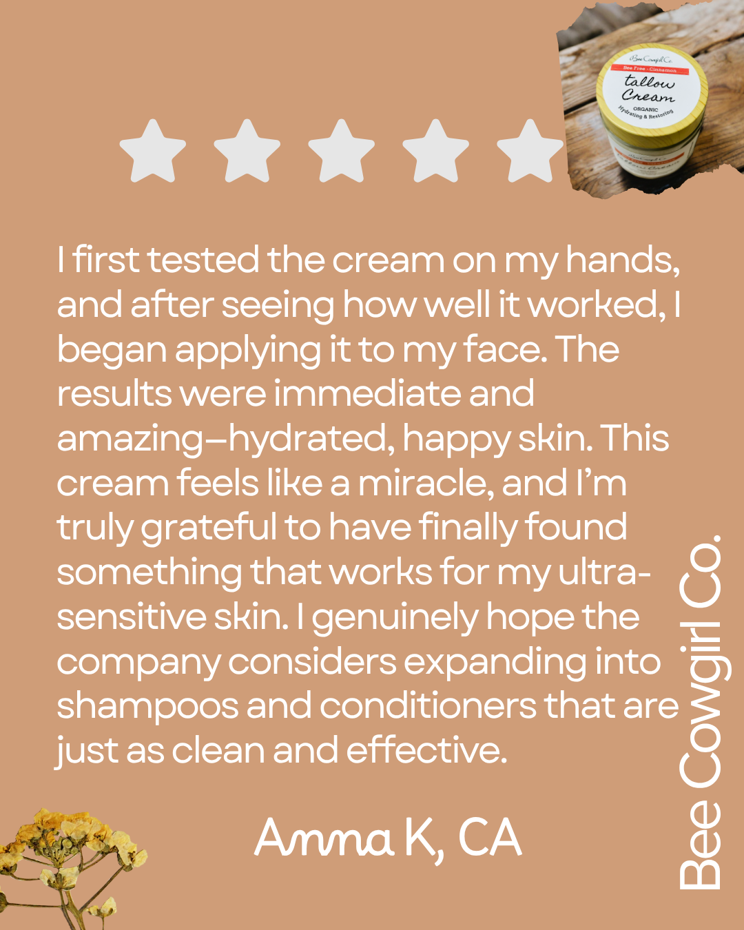 Bee Free - Tallow Balm - Honey and Cinnamon