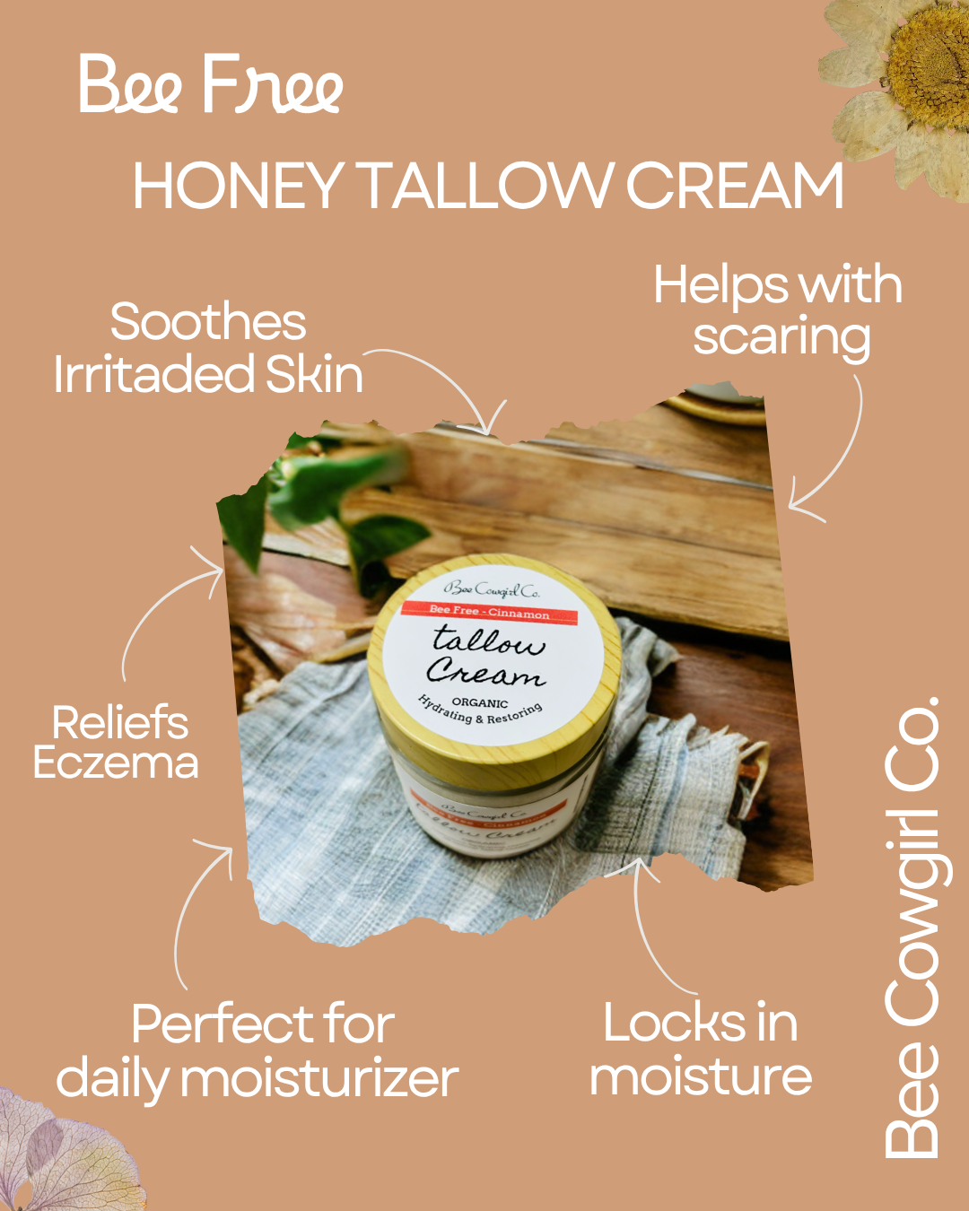 Bee Free - Tallow Balm - Honey and Cinnamon